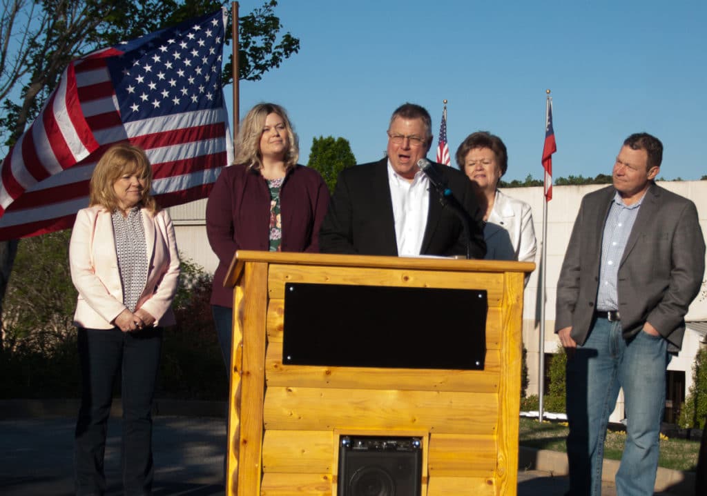 Pat Weiler speaking at an event